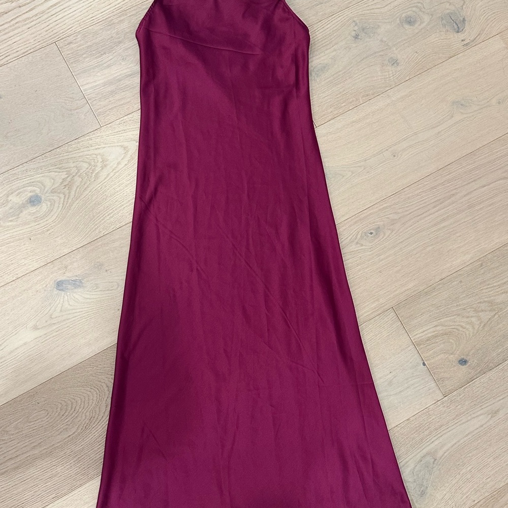 Flynn Skye Strapless Burgundy Dress